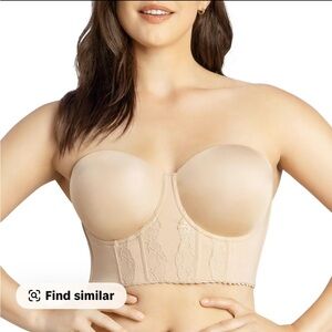 Strapless Nude Lace Bustier